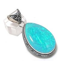 Natural Blue Triplet Opal 925 Sterling Silver Jewelry Pendant 2.25  B4s37