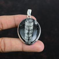 Orthoceras Fossil Pendant 925 Sterling Silver Pendant Handmade Boho Jewelry Natural Gemstone Pendant Gifts For Him Orthoceras Fossil Jewelry