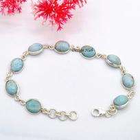 Larimar Gemstone Bracelet Larimar Jewelry Beautiful Tennis Bracelet Bridesmaid Gift Bracelet, Love Gift Bracelet Bracelet For Women 7.5'' to 8'' Size 7 to 8'' dangaus mėlyna spalva