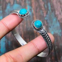 Reguliuojama Santa Rosa turkio spalvos brangakmenio rankų darbo tvirta 925 sterlingų sidabro papuošalų apyrankė Adjustable mėlyna