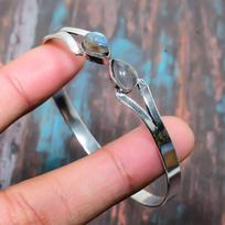 Labradorito brangakmenis 925 prabos sidabras rankų darbo moteriški papuošalai apyrankė reguliuojama Adjustable mėlyna