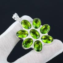 Peridoto brangakmenio sidabro senovinis pakabukas, 925 sterlinginio sidabro pakabukas, Sidabriniai peridoto papuošalai, Peridoto brangakmenis, Rankų darbo pakabukas dovanoms 2.55 žalia