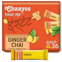 Chaayos momentinis arbatos mišinys - Imbieras - Įprastas cukrus (14g * 36 paketėliai) (Padaro 100 ml) | Imbiero arbata | Adrak Chai | 1 min Arbata | Masala imbiero arbatos milteliai pack of 1