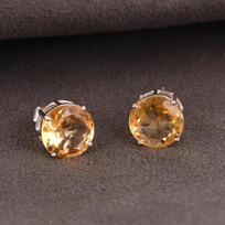Solid 925 Sterling Silver Women Handmade Designer Stud Gemstone Earring Mom Gifts geltona