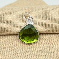 Puikus Peridotas brangakmenis 925 Sterling Sidabras rankų darbo puošnus papuošalų pakabukas dovanoms 1.377 Inches žalia