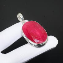 Kašmyro rubino brangakmenio rankų darbo 925 sterlingų sidabro pakabukas Kašmyro rubino ovalus brangakmenio pakabukas ovalus dizaino pakabukas Padėkos dovanos 2.16" rožinė