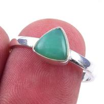 Natural Chrysoprase Gemstone Handmade 925 Solid Sterling Silver Ring Size 8 K2Q22