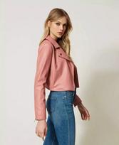 Party Beautiful Women Slim-fit Pink Stylish 100%Lambskin Leather Jacket Designer S rožinė