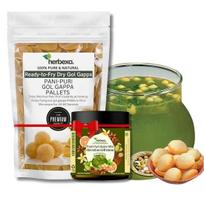 Herbexo Pani Puri Pakelis - Paruoštas kepti/kepti mikrobangų krosnelėje Pani Puri Papad / Gupchup Pakelis (250 gramų) su nemokamu Gol Gappa Pani Masala mišinio vertės pakuote
