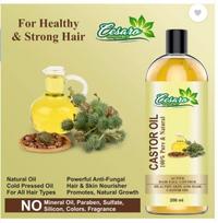 Cesaro Organics šalto spaudimo, 100% grynas ricinų aliejus - Drėkinantis ir gydantis, Odai ir plaukams  (200 ml)