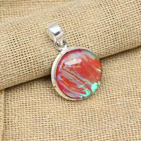 Red Australian Triplet Opal Gemstone 925 Sterling Silver Jewelry Women Pendant For Gifts 1.57 Inches raudona
