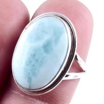 Natural Republic Larimar Gemstone Handmade 925 Sterling Silver Ring S.7  Y2R54