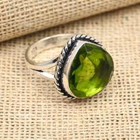 Glorious Peridot Gemstone Handmade 925 Sterling Silver Ring For Women 4 žalia