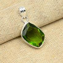 Gražus Peridoto Brangakmenis Solidus 925 Sterlingas Sidabro Rankų Darbo Papuošalai Moteriškas Pakabukas 1.77 Inches žalia