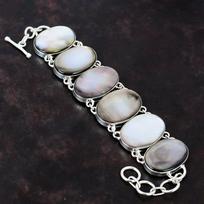 Black Mother Of Pearl Bracelet 925 Sterling Silver Bracelet Gemstone Jewelry Handmade Adjustable Chain Bracelet Gift For Her Amazing Jewelry Adjustable