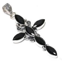 Natural Black Spinel Gemstone Handmade 925 Sterling Silver Pendant 3.11  u7w32