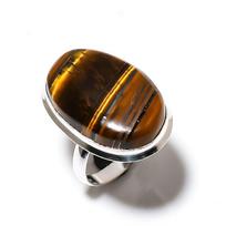 Tiger Eye Gemstone Handmade 925 Sterling Silver Gift Jewelry Ring Size 8 B4A19