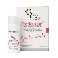 „Fixderma 0,05 % gryno retinolio „Reticuram“ veido serumas senėjimui stabdyti, kolageno gamybai skatinti, naktinis veido serumas su retinoliu ir raukšlėms mažinti, skirtas unisex – 15 ml