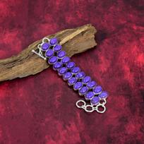 Charoite Bracelet 925 Sterling Silver Bangle, Handmade Decent Bangle Adjustable, Gemstone Cuff Bracelet Engagement Gifts Adjustable With 8 Inches violetinė