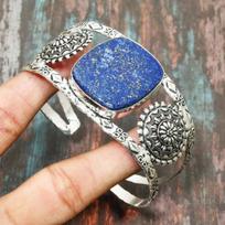 Lapis Lazuli Brangakmenis 925 Sterlingo Sidabro Rankų Darbo Papuošalai Reguliuojama Apyrankė/Bangle Jai Adjustable mėlyna