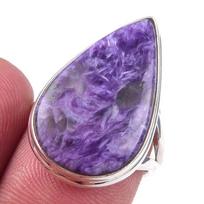 Natural Charoite Gemstone Handmade 925 Solid Sterling Silver Ring Size 6 f2O75