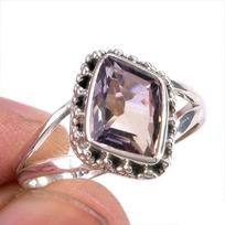 Natural Ametrine Gemstone Handmade 925 Solid Silver Jewelry Ring Size 8.5 m2Q64