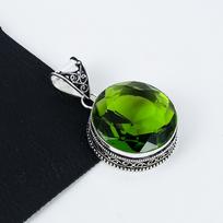 Peridot Gemstone Silver Pendant in 925 Sterling Silver- Handmade Design, Everyday Wear Jewelry, Unique Peridot Pendant Easter Gifts 2.16" žalia