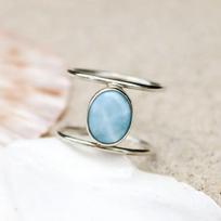 Larimar brangakmenių žiedas 925 sterlingų sidabras, vientisas dangaus mėlynumo akmens pareiškimas, madingi žiedai moterims, dovanos idėja, brangakmenių papuošalai 4,98 gms apytiksl. 10 white