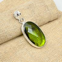 925 prabos sidabro elegantiškas peridoto brangakmenio papuošalas pakabukas Vestuvinė dovana Jai 1.96 Inches žalia