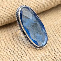 Beautiful Tanzanite Gemstone Handmade 925 Sterling Silver Ring Jewelry 4 mėlyna