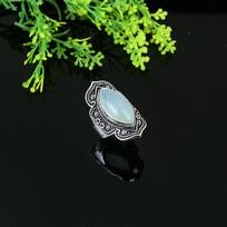 Natural Aquamarine Gemstone Handmade 925 Sterling Silver Ring Size 7.5 T4E10