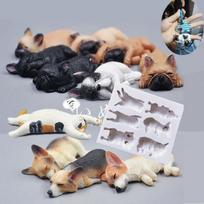 Nauja 3D šuns silikoninė forma, fondanto forma, tortų dekoravimo įrankis, šokoladas, gumpaste, cukraus menas, virtuvės reikmenys, muilas