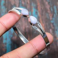 Lavish Rainbow Moonstone Gemstone Handmade 925 Sterling Silver Jewelry Bangle Adjustable Adjustable balta