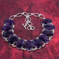 Star Amethyst Gemstone 925 Solid Sterling Silver Adjustable Chain Necklace, Handmade Brand New Jewelry, For Anniversary Gift Adjustable with 18 inches violetinė