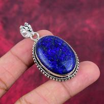 Lapis Lazuli, Tanzanito pakabukas Rankų darbo brangakmenių papuošalai, 925 prabos sidabro pakabukas, Unikalaus dizaino papuošalų pakabukas 2.12 Inches mėlyna