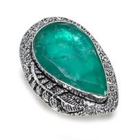 Emerald(Simulated) Gemstone 925 Sterling Silver Jewelry Gift Ring Size 10 s3v64