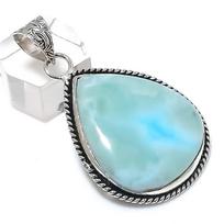 Naturalus Republic Larimar Brangakmenis 925 Sterlingo Sidabro Papuošalas Pakabukas 2.05  U1o43