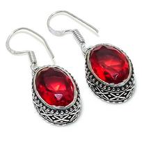 Natural Mozambique Garnet Gemstone 925 Sterling Silver Earring 1.42  I9V92