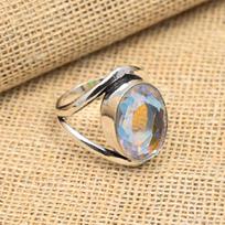 Rainbow Mystic Topaz Gemstone 925 Sterling Silver Handmade Jewelry Gift Ring For Women 4 balta