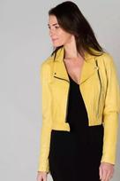 Stylish Womens Yellow Leather Jacket Real Lambskin Handmade Biker Motorcycle S geltona