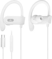 "Avantree C171" - USB-C kabelio ausinės su mikrofonu ir garsumo valdymu, suderinamos su "iPhone 15" ir 16, "Android" C tipo telefonais, ausinės su kabliukais sportui ir bėgimui - baltos spalvos