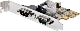 "StarTech.com" 2 prievadų "PCI Express" nuosekliosios sąsajos kortelė, "PCIe to RS232 (DB9) Serial Card/Expansion Card, 16C1050 UART, COM Ret., 2 nuosekliosios sąsajos prievadai, "Windows/Linux" (21050-PC-SERIAL-LP)