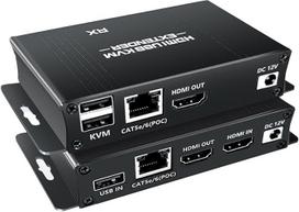 HDMI USB KVM ilgintuvo rinkinys 1080P, BolAAzuL 50M HDMI KVM USB ilgintuvas Balun per RJ45 Cat5e/6 tinklo kabelį su "Loop Out" ir POC funkcija, be nuostolių perdavimo lankstus atstumas