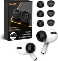 KASOTT atminties putų ausų kištukai "AirPods Pro" 1-osios ir 2-osios kartos ausinėms, pakaitiniai ausų kištukai "Premium", puikiai slopina triukšmą, itin patogūs, neslystantys, telpa į įkrovimo dėklą (S, juoda)