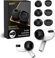 KASOTT pakaitiniai atminties putų ausų kištukai "AirPods Pro" 1-osios ir 2-osios kartos ausinėms, puikiai slopina triukšmą, itin patogūs, neslystantys, tinka įkrovimo dėkle (juodi, maži / vidutiniai / dideli)