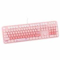 Mofii Sweet Wired Gaming Keyboard - 104 - Key Membrane Keyboard with Retro Round Keycaps, Compatible with Laptops