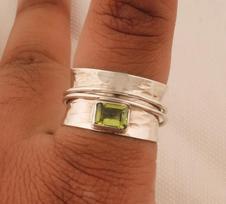 925 sidabrinis žiedas, peridoto brangakmenio žiedas, suktuko žiedas, tarpininkavimo žiedas, susirūpinimo žiedas, unisex žiedas, pareiškimo žiedas, dizainerio žiedas 6