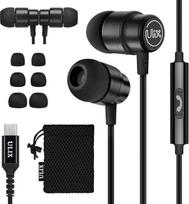 UliX Rider USB C Headphones, 5 Year Warranty for iPhone 16 15 Pro Max Plus Samsung Galaxy S23 Ultra S22 S21 FE S20 A53 A54, USB Type C Earphones with Microphone In-Ear with Cable for iPad Pro 2022