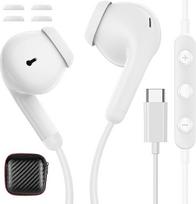 USB C ausinės "Samsung A55 A35 A54 A34 A16 5G Galaxy S24 FE S23", HiFi stereo ausinės su kabeliu, mikrofonu, C tipo ausinėmis, USB C jungtimi, skirtos "iPhone 16 Pro 15 iPad Air", "Xiaomi 14T 13