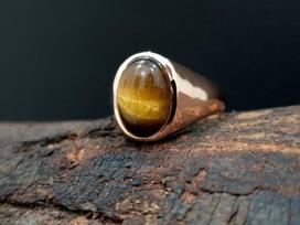 Tiger Eye Gemstone Ring, 925 Sterling Silver, Mens Ring, Rose Gold Ring, Wedding Ring, Anniversary Ring 6